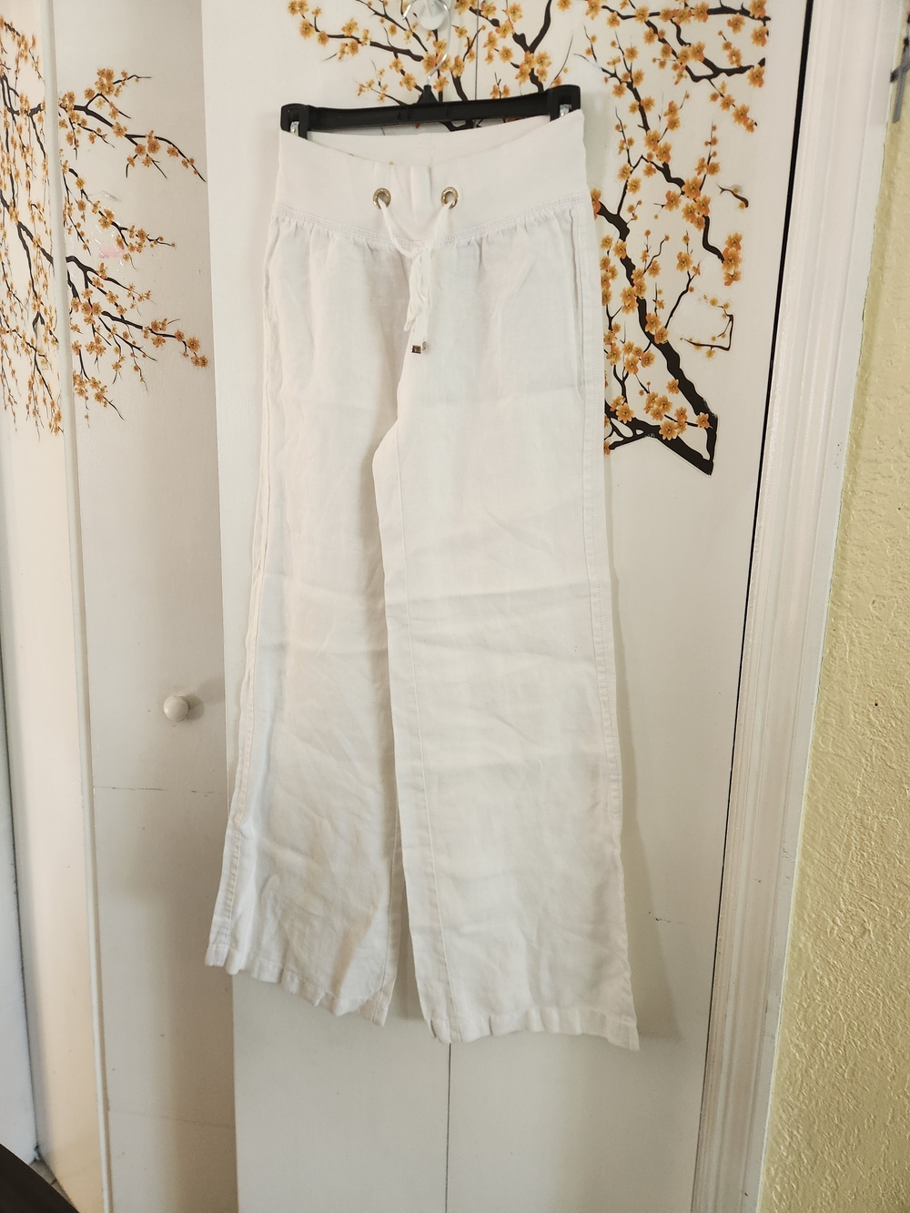 Lilly Pulitzer White Wide-Leg Drawstring Pants